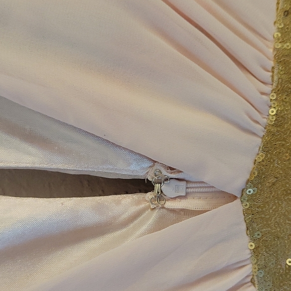 LONDON DRESS CO Sheer Sequined Attached Belt Flowy Wrapped Elegant Dress… - Picture 10 of 16